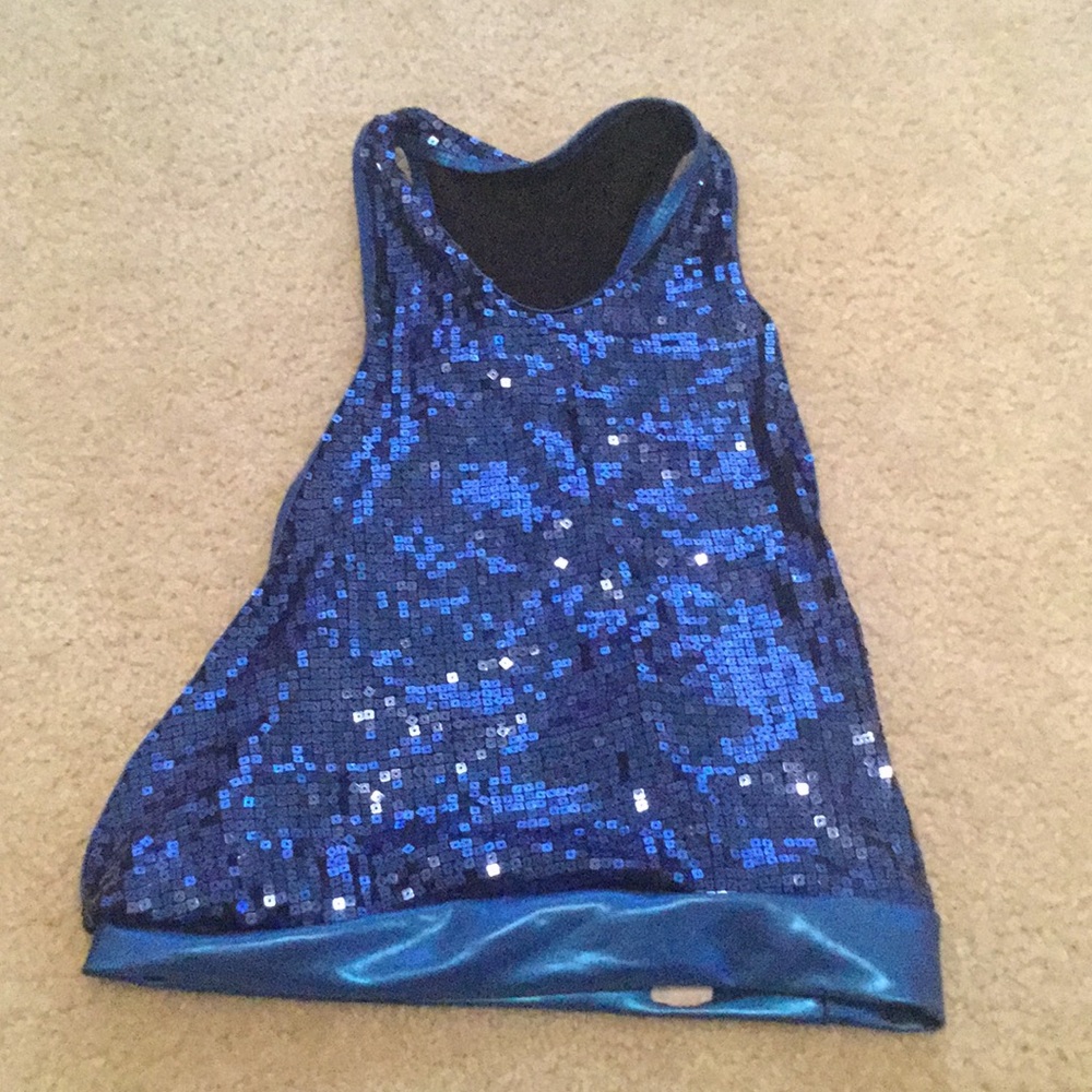 Cheer blue sequin top